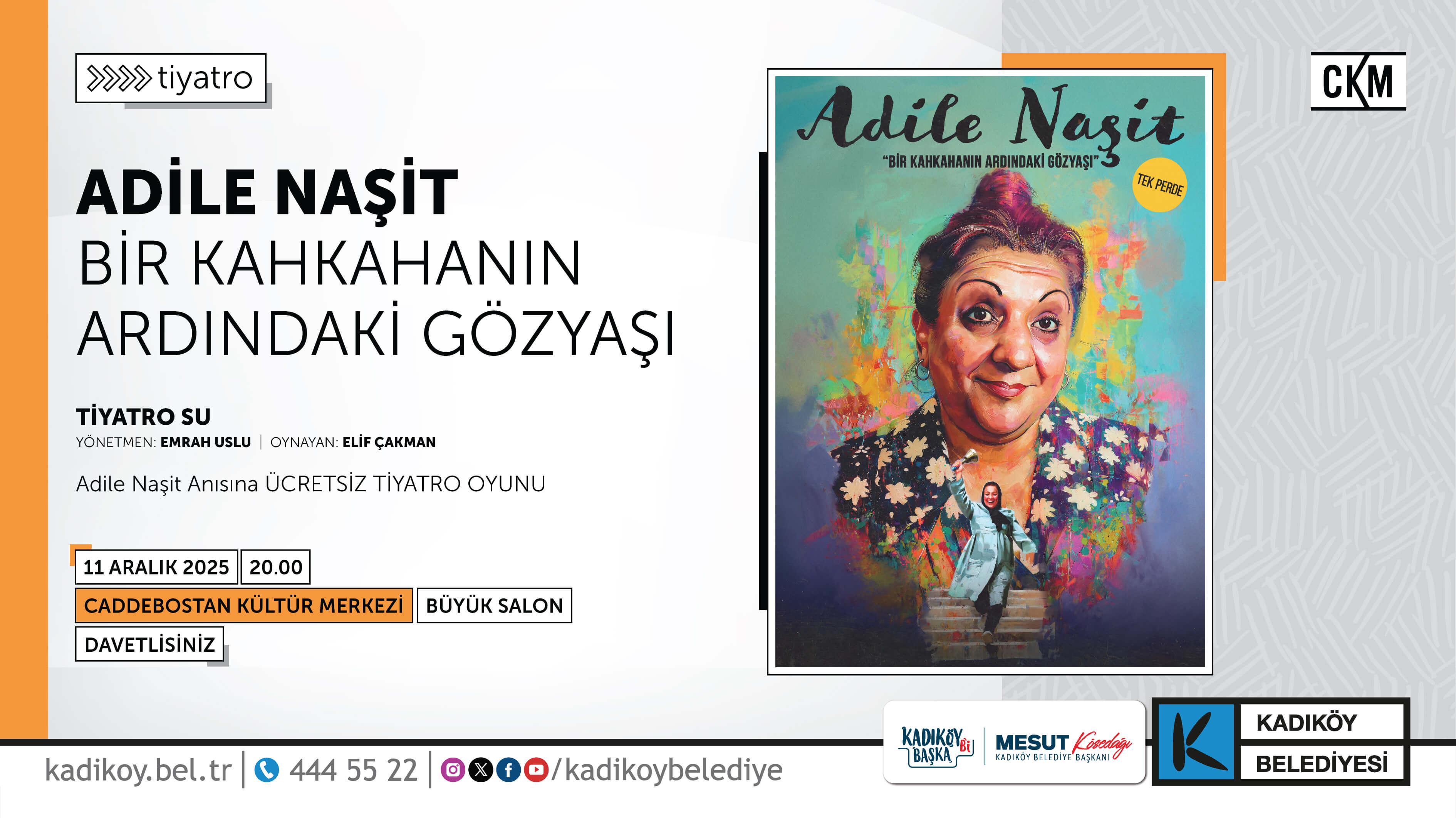 Adile Naşit’in yaşam öyküsü CKM’de sahnelenecek